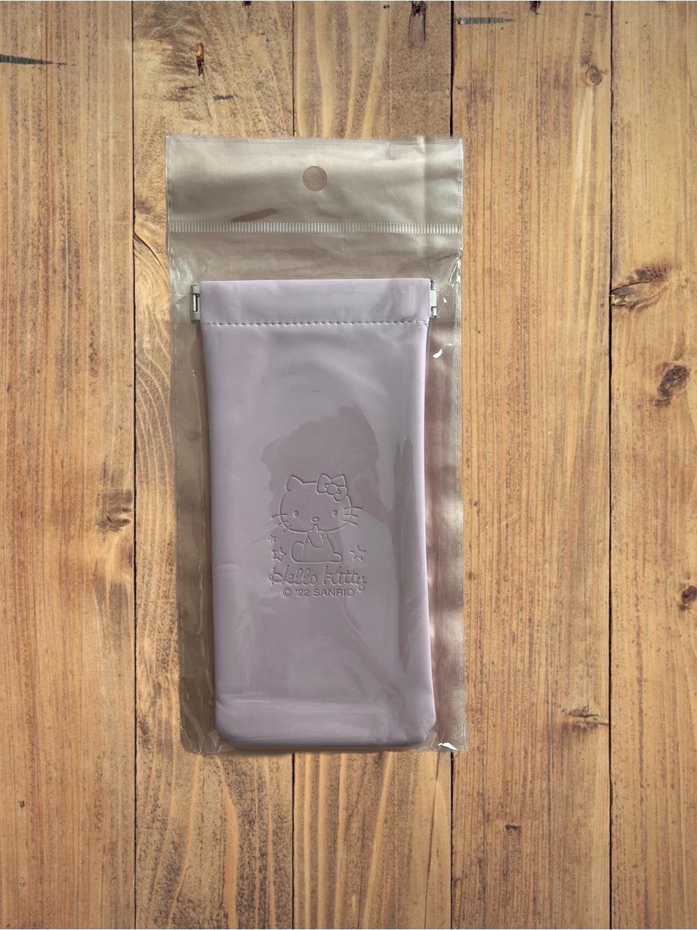 NWT Sanrio Hello Kitty Pastel Lilac Squeeze-Top Pouch